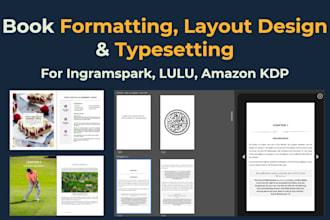 format ebook, paperback for ingramspark, lulu, KDP