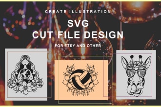 design illustration svg cut file for etsy and other