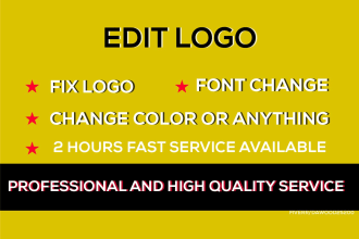 edit, modify or update your logo in high quality