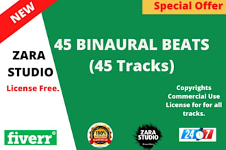 deliver 45 music tracks binaural beats  meditation sleep