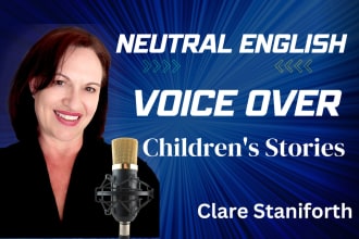 be your female voice over for a childrens story or audiobook