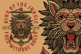 create amazing traditional or old school tattoo style design