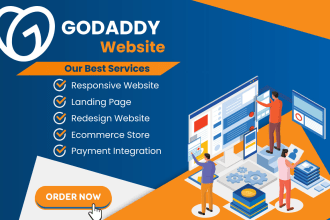 design professional godaddy website with godaddy builder