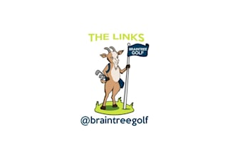 design golfing goat caddie logo