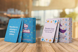 design card game or game card with box