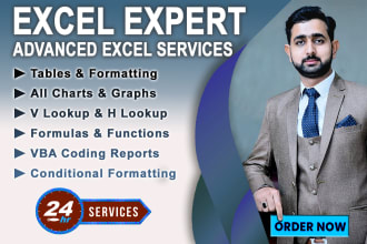 make professional excel and google sheet,data analysis , dashboards, formulas