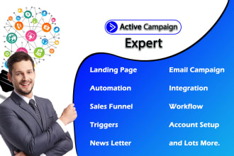 setup activecampaign, email automation, landing page