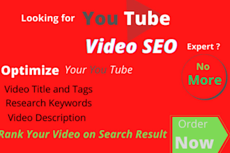 do perfect SEO to improve ranking of yt videos