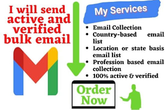 send active and verified bulk email for your email marketing