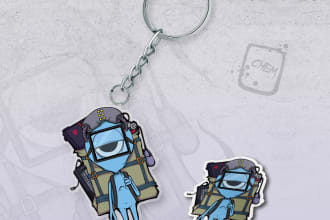 make anime chibi cute character for keychain or sticker
