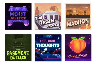 design professional illustration  podcast cover art