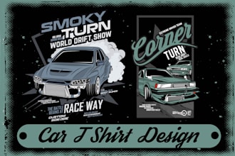 draw cartoon vector illustration your car vintage style