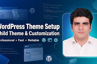 setup wordpress theme, child theme, and theme customization
