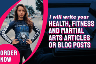write your health, fitness, and martial arts copy