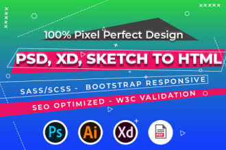 be your front end web developer, HTML CSS bootstrap 5