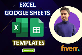 design excel or google sheets template with dashboard