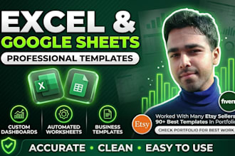 design excel or google sheets template with dashboard