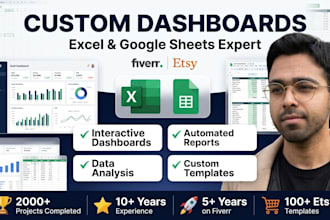 design custom excel or google sheets template and dashboard