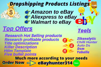 do amazon,walmart,aliexpress to ebay dropshipping listings