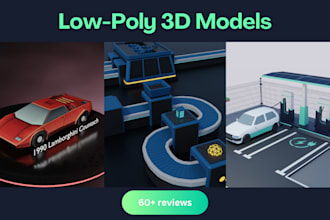 create stunning 3d low poly models for games and web project
