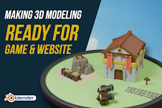 create 3d low poly assets for game and website