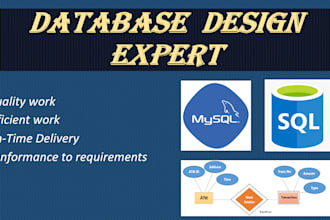 do database design in mysql, sql server, mongodb, erd, sql queries projects