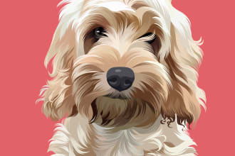 draw your cat, dog, or any pet into cartoon vector portrait