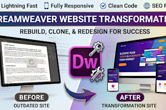 edit remake redesign your website with dreamweaver into completely change look