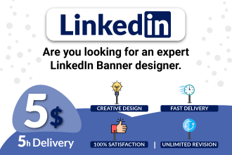 design linkedin banner for your page or profile post,ads