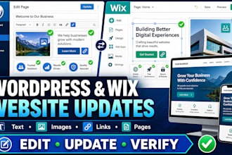edit and update your wordpress or wix website