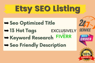 do a persuasive etsy seo listing with hot tags that sell