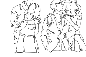 Hot Deals!  continous lineart for couple and family from your photo