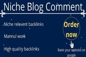 provide niche relevant blog comment backlinks with high da