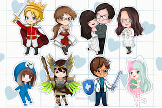 draw your pic and characters into chibi anime style