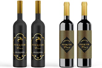 create wine label and gin,vodka and product label