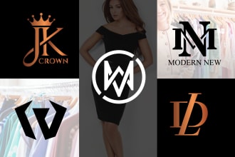 unique luxury clothing fashion signature and crown logo
