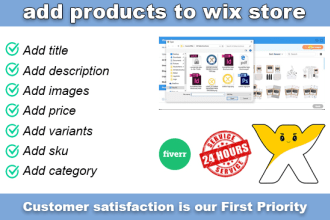 add 100 products manually to wix store