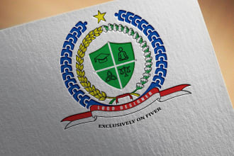 design unique emblem family crest circle patch heraldic logo