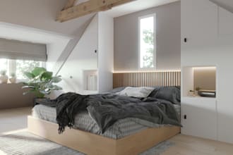 do architectural interior design with realistic 3d rendering