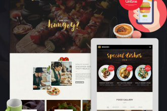 design wordpress restaurant website with a food order, delivery system