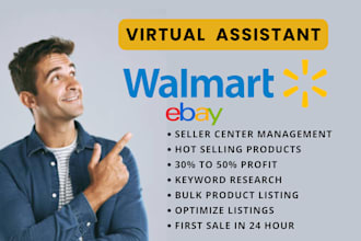 manage your ebay walmart account as virtual assistant, ebay lister