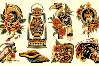 old school tattoo illustrations