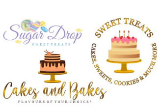 do watercolor feminine sweets cake bakery desserts cookies and cupcakes logo