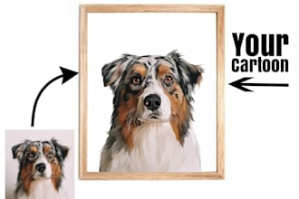 draw your pet into vector cartoon
