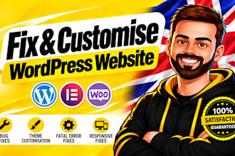 fix wordpress bugs, woocommerce errors, elementor and responsive issues