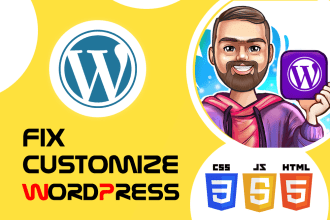 fix wordpress website issues and customise it