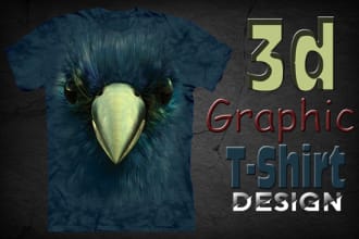 do a unique trendy  3d graphic t shirt design  on your idea