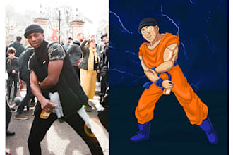 draw you as any dragon ball z character anime for you