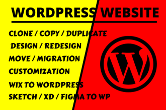 design, redesign, copy or clone, bugs fix, migrate, wix to wordpress website