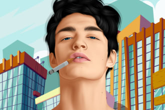 draw your amazing cartoon portrait from your photo